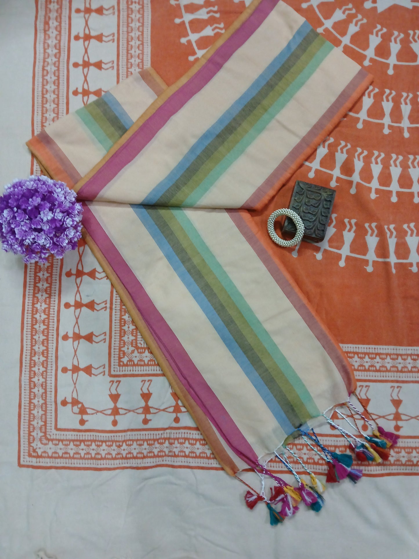 Mal Cotton Saree With Blouse Piece MerchKraft