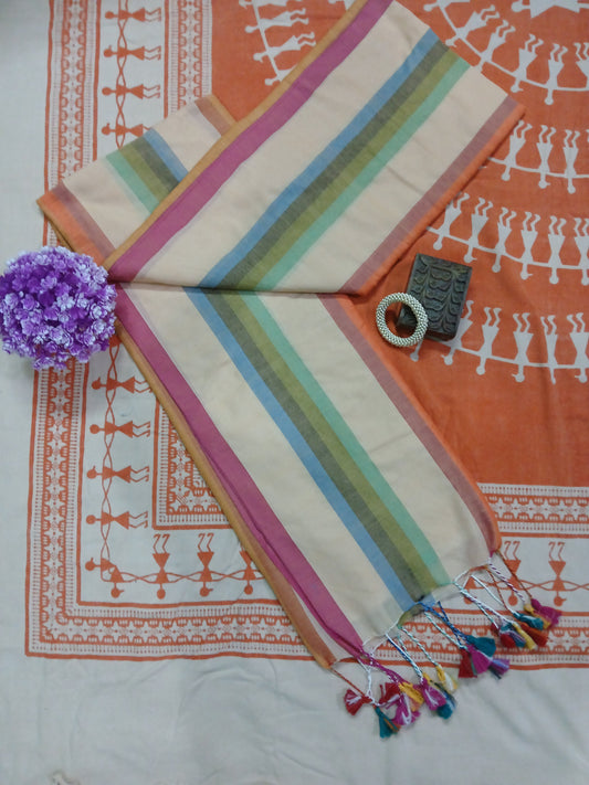 Mal Cotton Saree With Blouse Piece MerchKraft